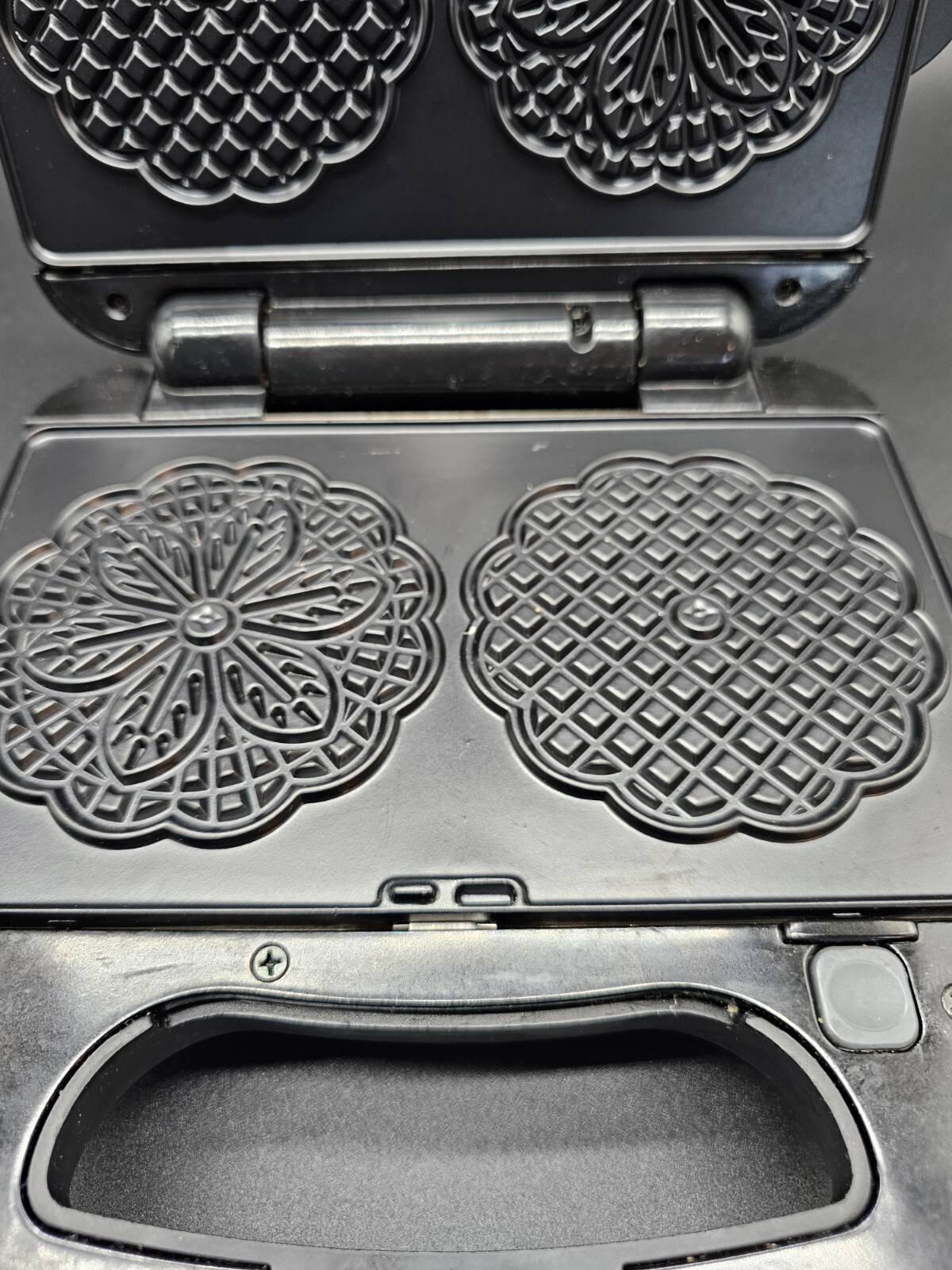 Krups Grill & Panini Press Sandwich Maker Stainless Steel FDD8 Pizzelle Design