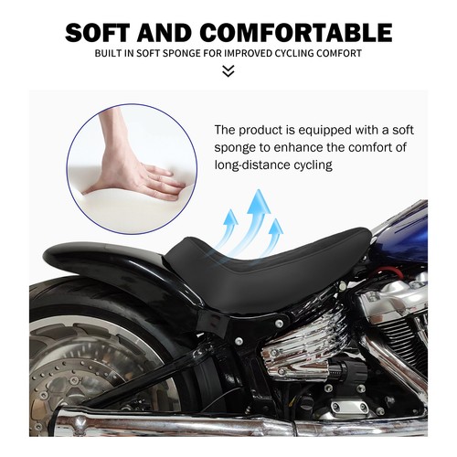 Front Driver Black Suede Solo Seat For Harley Breakout Fat Boy FLFB 2018-2023 - Picture 4 of 19