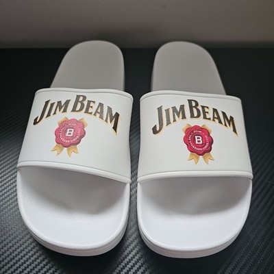 Jim Beam Whiskey White Drink Smart Size EU 44 US 10.5/11 Slide Style Sandals