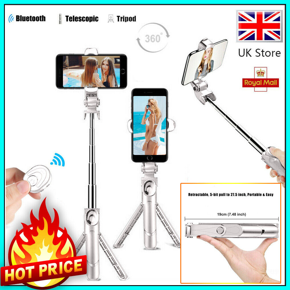 Selfie Stick Bluetooth Remote Monopod Phone Holder Tripod For iPhone Samsung - Picture 31 of 42