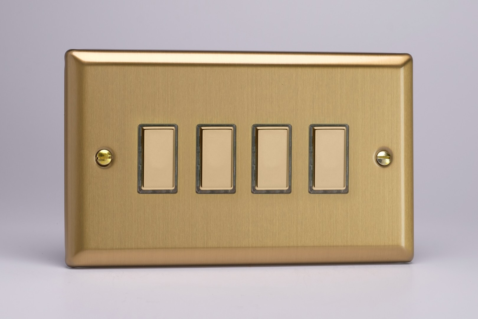 Varilight JBES004 Brushed Brass 4 Gang Touch Dimming Slave (use with Master)