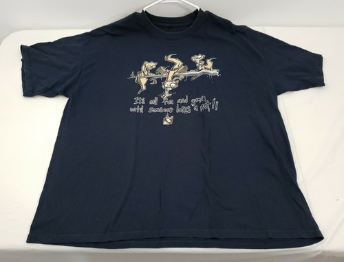 Funny Squirrel T-Shirt Men’s Blue Tee Fun & Games Until Someone Loses a Nut