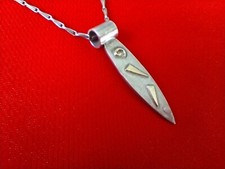 Rare Vintage  STERLING SILVER Tribal SPEAR PENDANT NECKLACE Great Gift UK