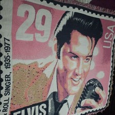Elvis Presley Collectible 1992 Postage Stamp Blanket Afghan Throw USA