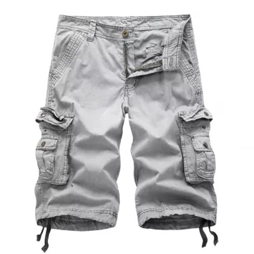 Herren Cargo Shorts Freizeit Einfarbig Mehrere Taschen, Farboptionen - Bild 29 von 32