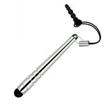 For iPhone 11 12 13 14 Pro Max Plus - SILVER STYLUS TOUCH PEN ALUMINUM COMPACT