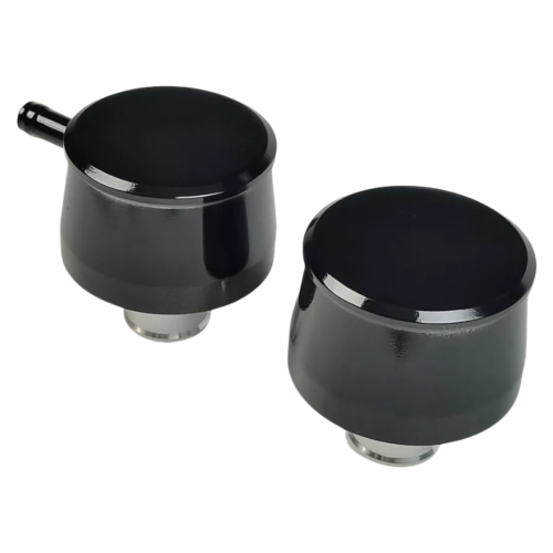 Black Billet Aluminum Valve Cover Breather & PCV Pair w/ Grommet SBC BBC SBF BBF - Picture 2 of 3