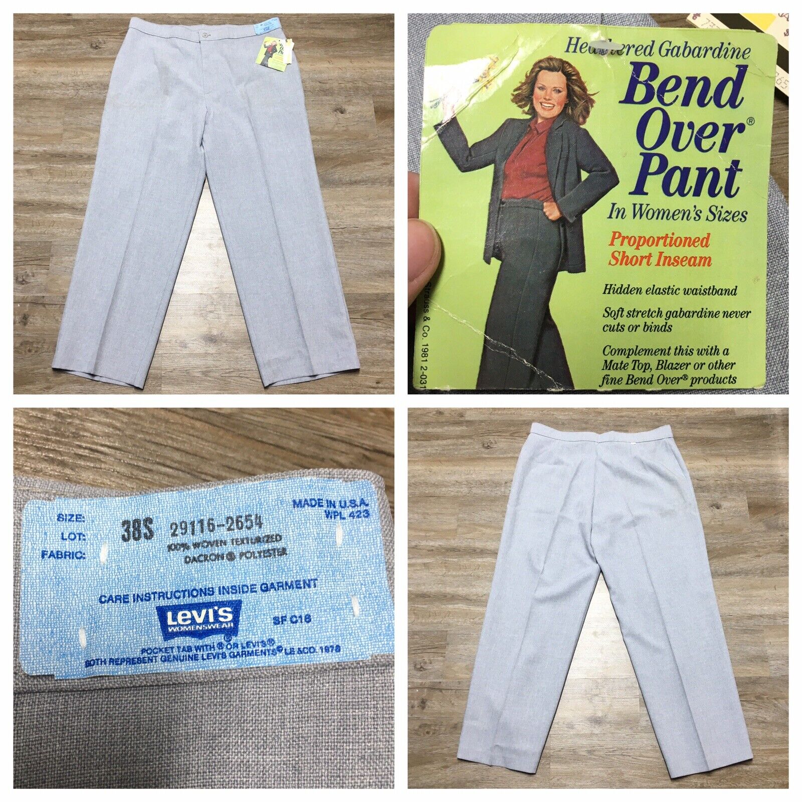 Vtg Dead Stock NWT 1980s Women's Levi's Bend Over Pants Heathered Grey Size  38 S | eBay