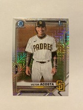 2021 Bowman Chrome Victor Acosta 1st Bowman Mojo Refractor San Diego Padres Mint