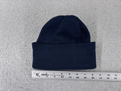 Beanie Toque Adult One Size Blue Polyester Lined Knit 100% Acrylic Snow Ski Warm
