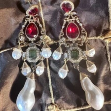 Victorian Earrings Baroque Renaissance Austrian Rococo Big Statement Chandelier