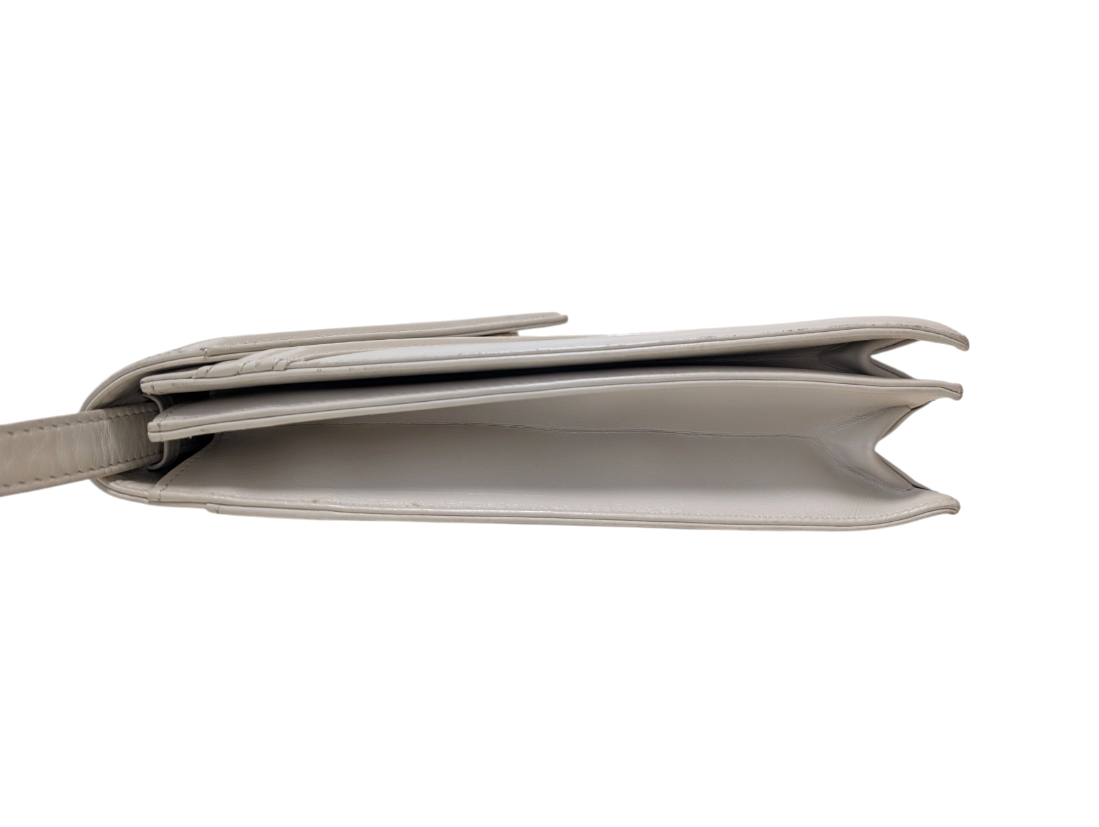 Borsa pochette a tracolla Yves Saint Laurent pelle bianco sporco vintage YSL autentica