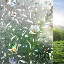 Window Privacy Film Decorative Stained Glass Window Film Sun Blocking Glass