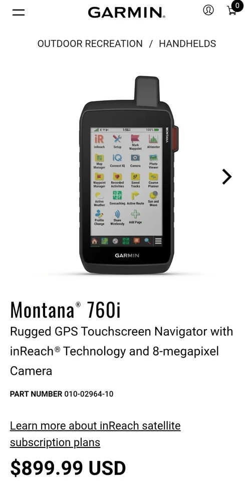 Garmin Montana 760i Rugged GPS inReach Communicator with 8MP Camera 010-02964-10 - Image 2 of 4