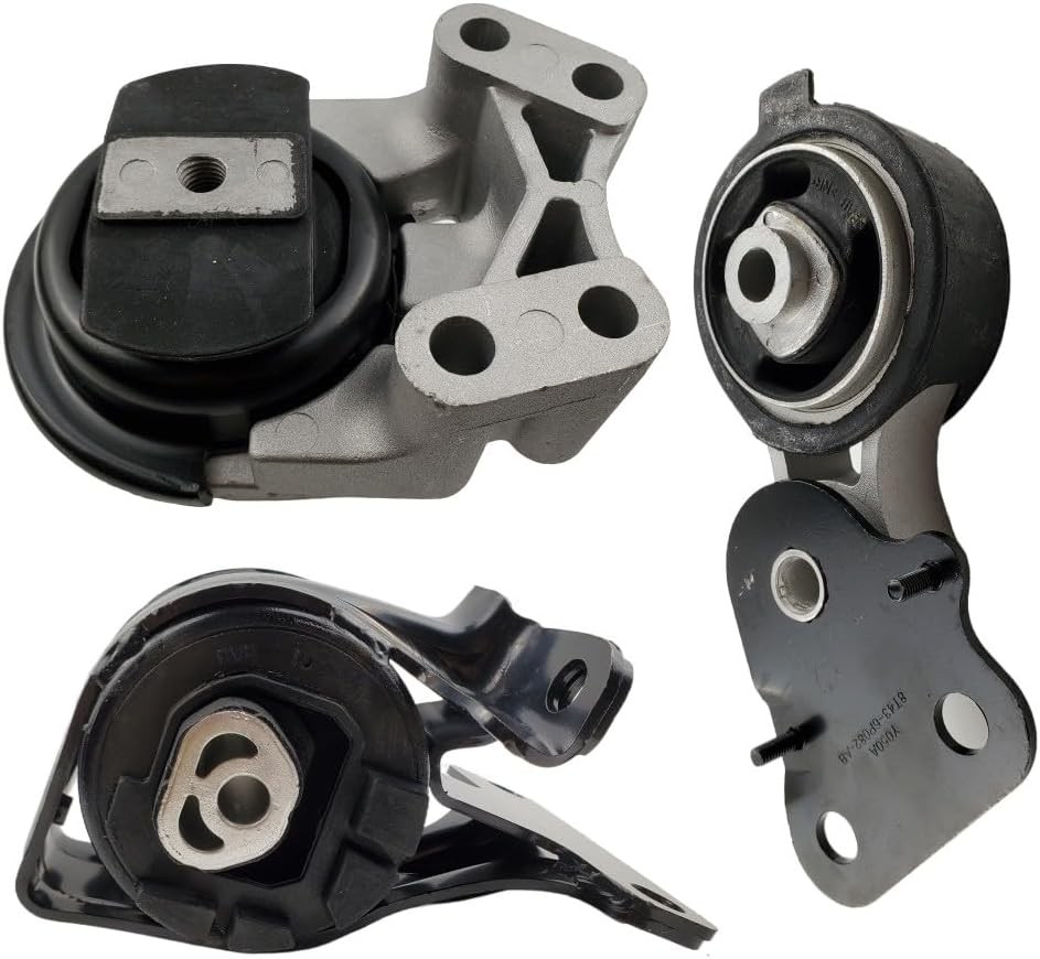 3PC Engine Motor & Trans Mount Set Compatible with 2007 - 2014 Ford Black 