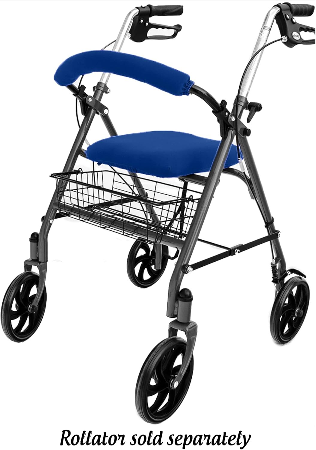 Top Glides Universal Rollator Walker Seat and Backrest Covers (Blue) Blue 