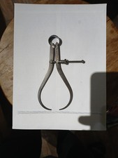 Vintage L.S. Starrett 7” Flat-leg Outside Caliper USA W/ Leather Case