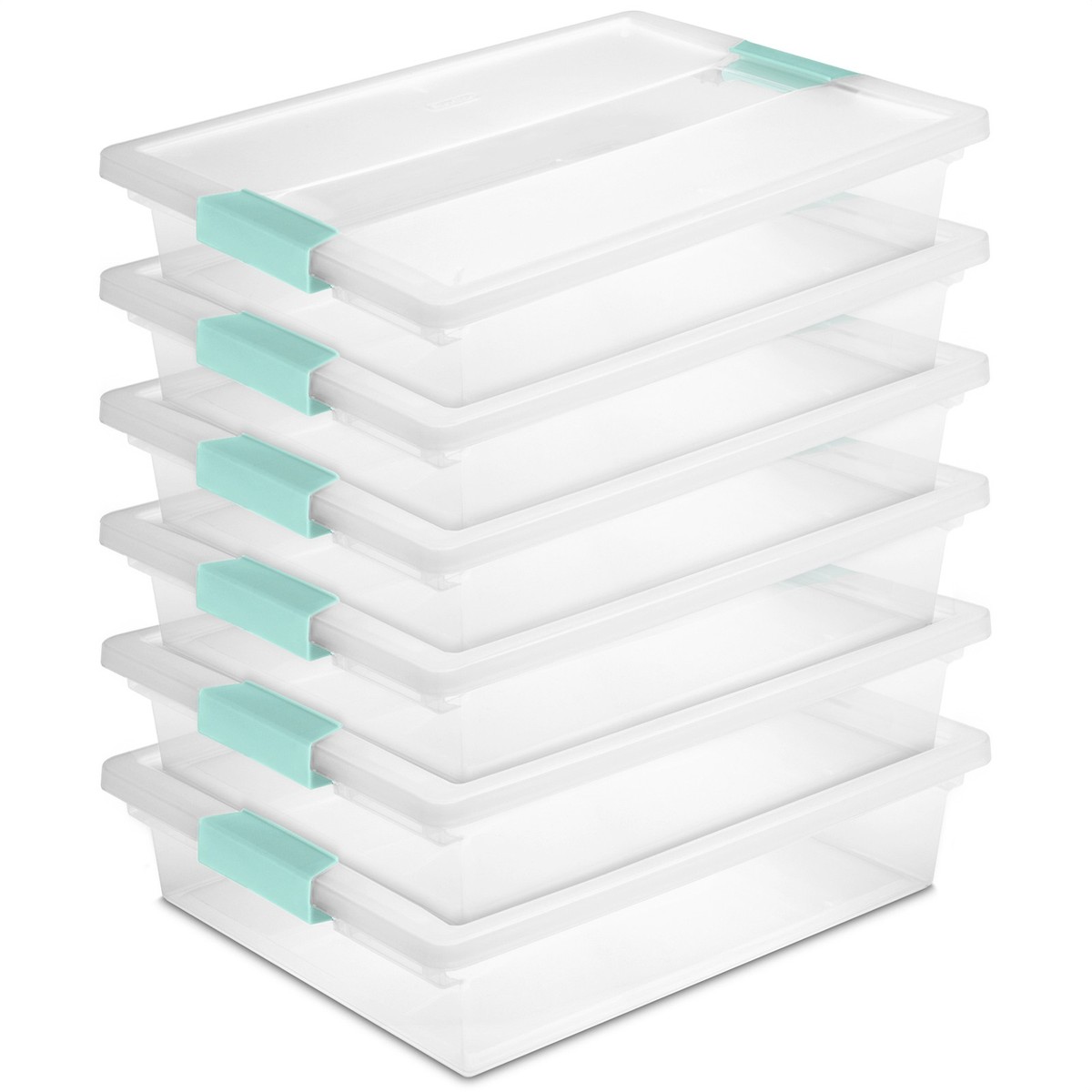 Sterilite 1963 File Clip Box Storage Containers with Lid