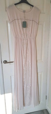 Hoss Intropia Light Rose Cutwork Hand Embroidery Maxi Dress UK 8 RRP £345 New