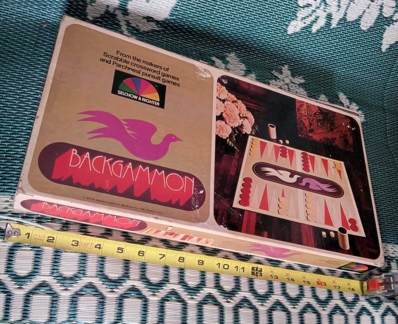 Vintage 1975 Backgammon Board Game By S&R Wood Wooden Pieces Complete 