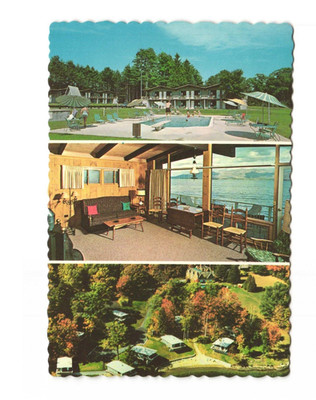 Sun cast Lake George NY luxurious accommodations VTG postcard UNP