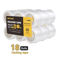 18 Rolls Carton Sealing Clear Packing Tape Box Shipping - 2 mil 3" x 110 Yards