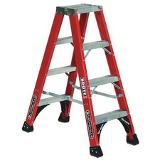 Louisville Fm1404hd 4 Ft Fiberglass Twin Stepladder, 375 Lb Capacity