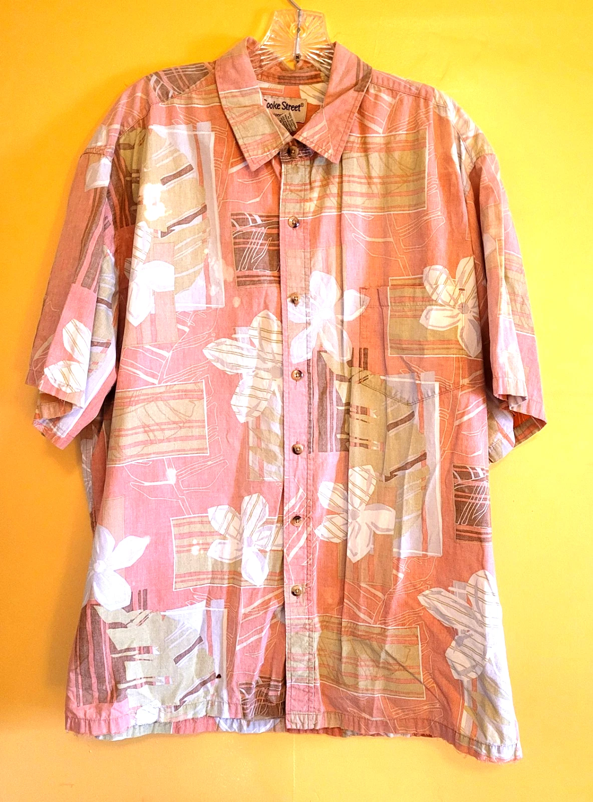 Cooke Street Honolulu Hawaiian Aloha Shirt 100% Cotton 2XL Tropical Free Shipp.