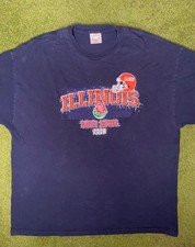 2008 Illinois Fighting Illini - Rose Bowl - Vintage College T Shirt 2XL 