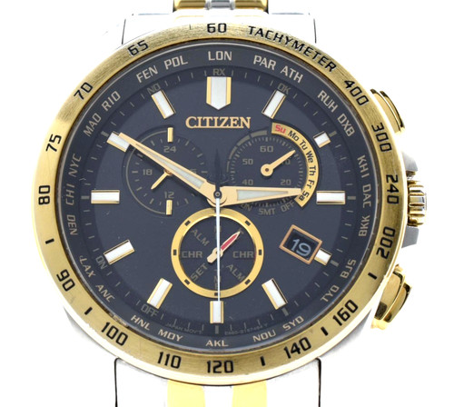 [Mint/Box] CITIZEN Radio Control Eco-Drive E660-S122244 Gold Quartz Men Watch