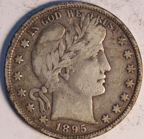 1895 P Barber Half Dollar, Nicely Circulated, Choice F, Nice Date, Sharp Coin!