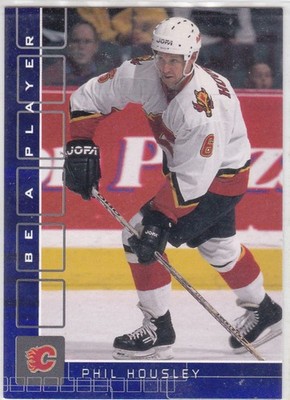 01/02 BE A PLAYER...PHIL HOUSLEY...SAPPHIRE.../100...CARD # 171...FLAMES