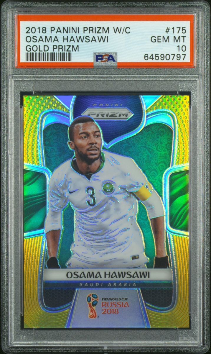 2018 Panini Prizm World Cup Gold Osama Hawsawi 07/10 #175 PSA 10 Saudi Arabia