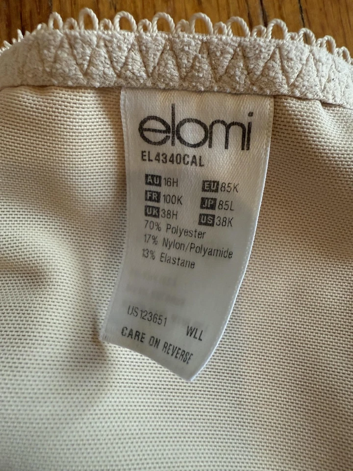 Elomi Bra Womens 38K Beige Cafe Latte Underwire Lace Plunge Side Support EL4340 - Image 3 of 4