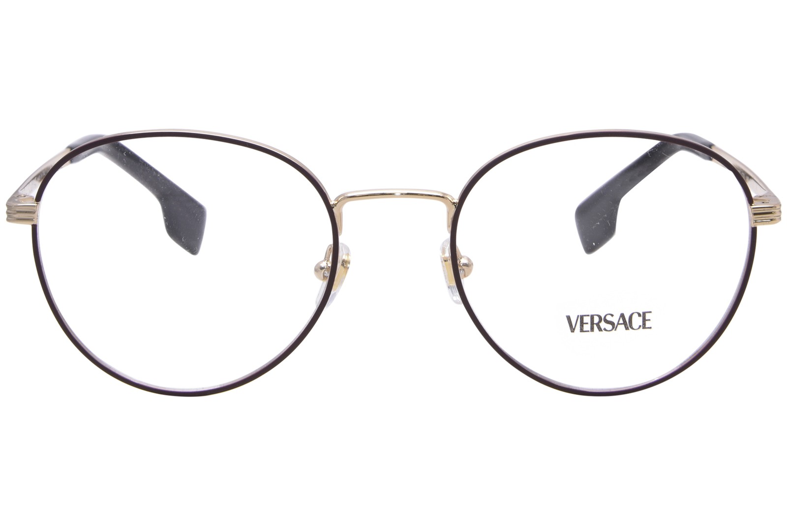 Versace VE1279 1480 Eyeglasses Men's Gold/Bordeaux Full Rim Round Shape 51mm thumbnail 2