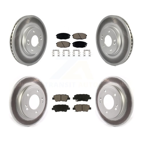 [Front+Rear] Coated Disc Brake Rotor And Ceramic Pad Kit For 2020 Kia Forte 1.6L - Picture 7 of 9