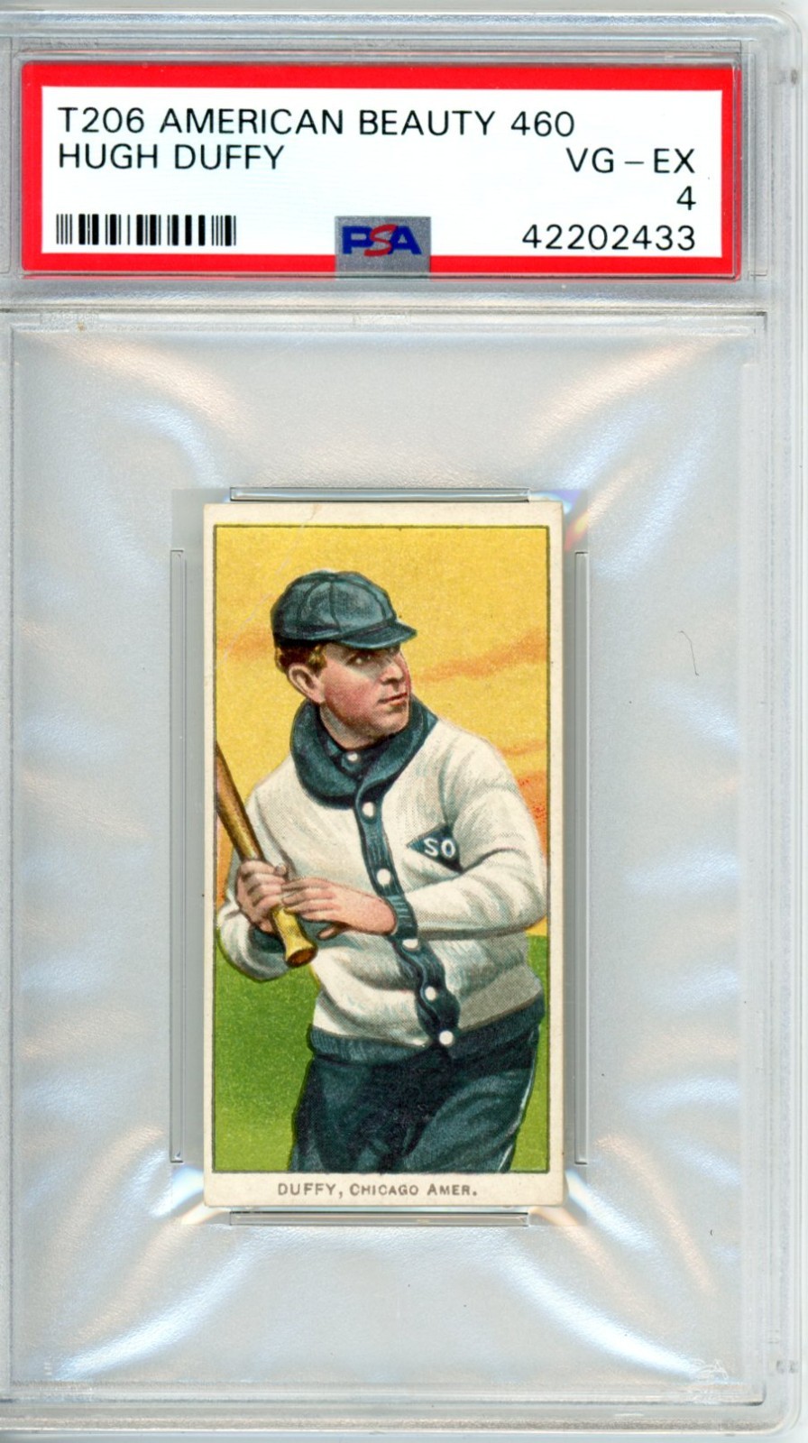 T206	American Beauty  460	Hugh	Duffy	PSA 4