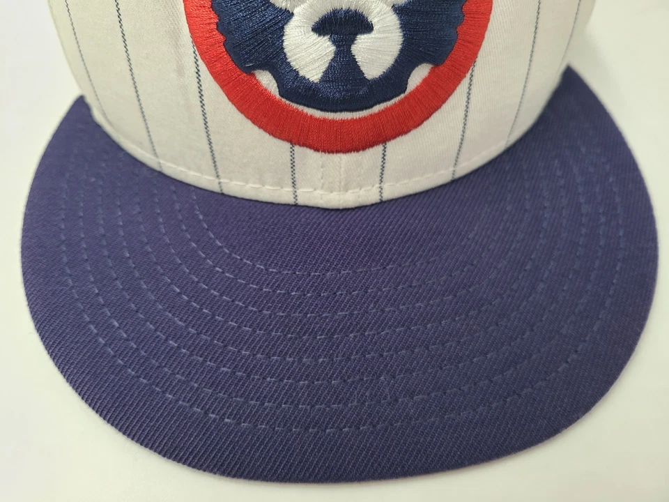 Chicago Cubs Pinstripes New Era 59Fifty Cooperstown Fitted 7 1/8 Hat Cap Men MLB - Image 4 of 4