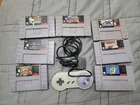 Lot of 7 Nintendo SNES Game Cartridges Tested Working And Controller