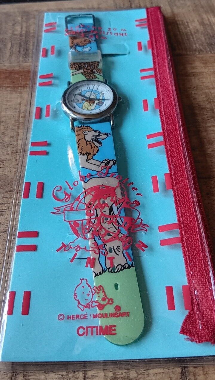 Montre Tintin Hergé Citime 1994 montre de collection rare neuve sous encart cartonné d'art