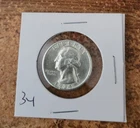 1934 p high grade (au/bu) silver Washington quarter
