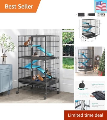 Small Animal Pet Cage: 4-Tiers Metal Guinea Pig Cage for Rats Ferret Chinchil...