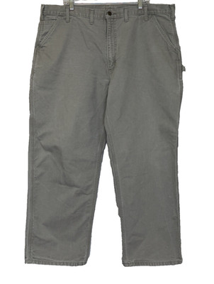 Carhartt Carpenter Pants Mens 44x30 Beige Duck Dungaree Fit Cotton B11 Workwear
