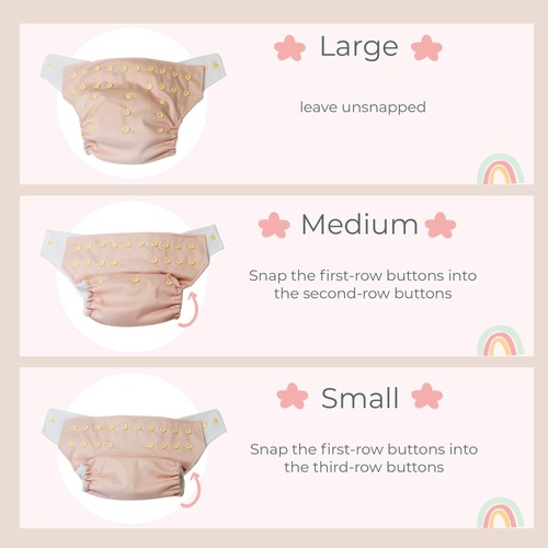 Pack of 12 Heavy Duty HD2 Cloth Diapers with 24 Premium 5-Layer Diaper Insert... - Picture 7 of 8