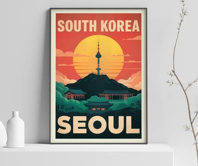 South Korea: Seoul Poster Print, Countries of the World travel poster