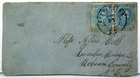 1863 CONFEDERATE CIVIL WAR COVER WITH 5 CENT STAMPS CSA #7 - GREEN INK POSTMARK