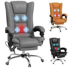 Vinsetto Vibration Massage Office Chair with Heat, Footrest