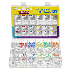 24 Values Multicolor LED Light Emitting Diodes Kit 5MM 3MM White Red Blue