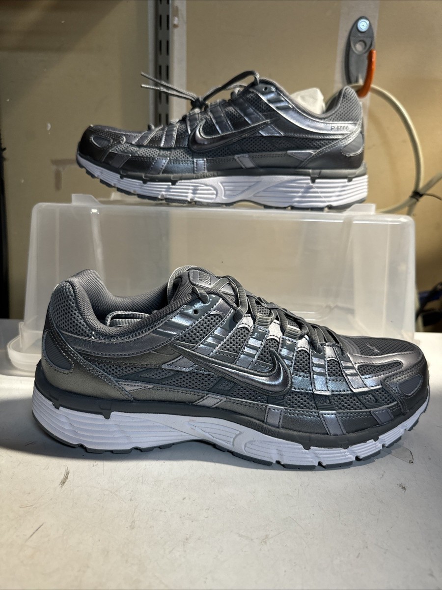 Men's Size 7.5 Nike P-6000 Metallic Cool Grey White CD6404