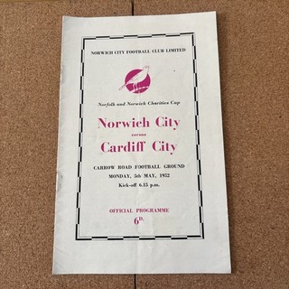 1952 Norwich City V Cardiff City Charities Cup